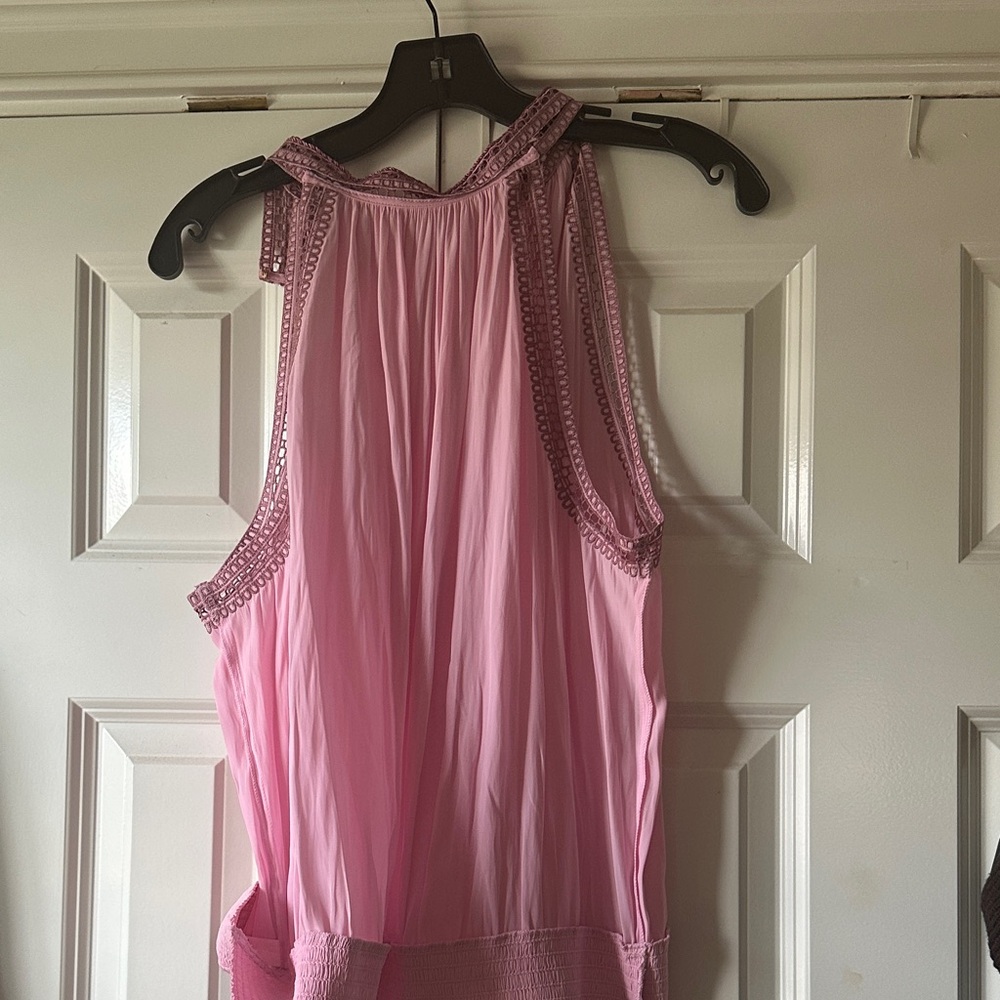 Ramy Brook Light Pink Top with Beaded Accents